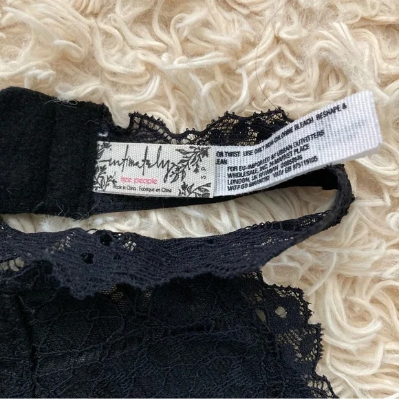 Intimately Free People Black Moonstruck High Neck Halter Bralette - Picture 8 of 12